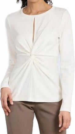 Lola & Sophie Keyhole Lux Ponte Top In White