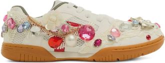 Comme Des Garçons CDG Girl x Mizuno embellished school sneakers - White