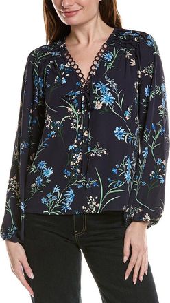 CeCe by Cynthia Steffe Cece Pintuck Printed Blouse