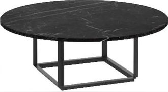 New Works Designer Marmor Couchtisch Florence Black Marquina / Schwarz - ø 90 cm