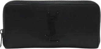 Saint Laurent Pre-owned Leather Long Wallet - Dames - Vintage Accessoires - Zwart - ONE Size - Leer - Vintage