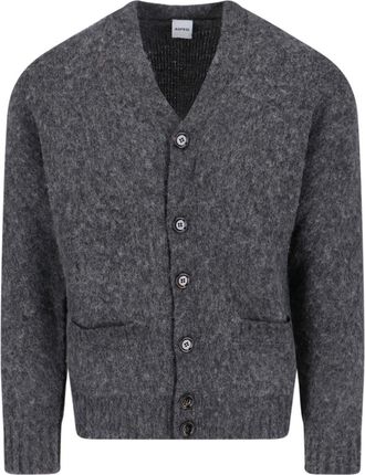 Aspesi Grey V-Neck Wool Cardigan