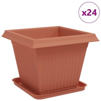 vidaXL Macetas 24 Pcs Rojo Ladrillo 38 X 38 X 30 Cm Pl&aacute;stico Vidaxl