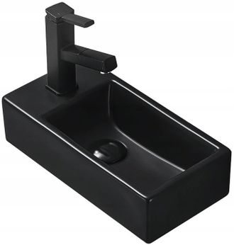 Desconocido Lavabo Suspendido Cer&aacute;mico 41x21x12 Cm, Negro