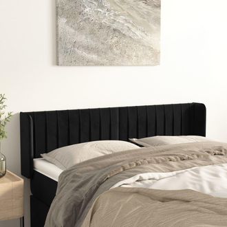 vidaXL Cabecero De Terciopelo Negro 147x16x78/88 Cm Vidaxl