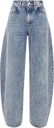 Alaia Round Denim Jeans - Dames - Loose Fit Jeans - Blauw - W28 - Denim - Jeans