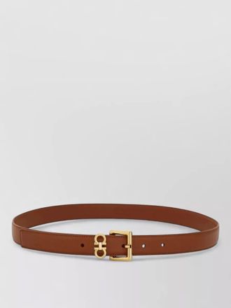 Ferragamo gancini square buckle leather logo belt