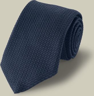 CHARLES TYRWHITT Silk Grenadine Italian Tie - Petrol Blue Size OSFA by Charles Tyrwhitt