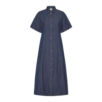 Ichi Ichi, Dames, Jurken, Blauw, Maat: M Denim