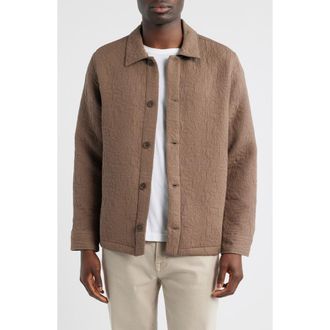 Wax London Quilted Overshirt in Brown at Nordstrom, Size Medium