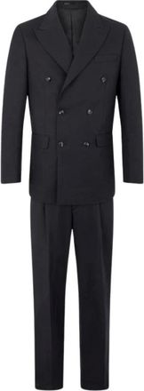 Roberto Cavalli Kostuums, Heren, Zwart, M, Leer, Maatpak Tweekoppig
