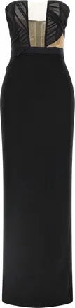 Nensi Dojaka Black Viscose Long Womens Dress