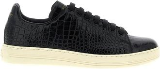 Tom Ford Schoenen, Heren, Zwart, 41 EU, Katoen, Printed Croc Warwick Sneaker