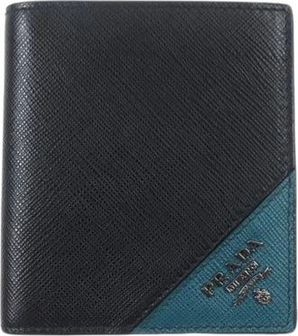 Prada Pre-owned Wallets, male, Black, Size: ONE SIZE Pre-owned 2Mo004 Saffiano Leather Wallet