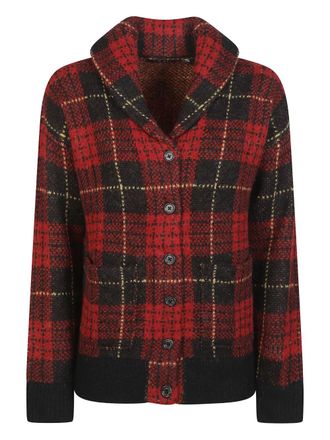 Lauren Ralph Lauren tartan shawl-collar jacket - Red