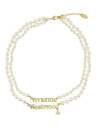 Vivienne Westwood Parel halsketting met dubbele schakels - Goud