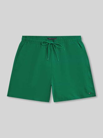 Tommy Hilfiger Regular Fit Badehose mit Logo Stitching in Gruen, Gr&ouml;&szlig;e XXL