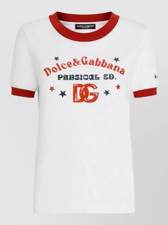 Dolce & Gabbana jersey t shirt print ribbed collar cuffs
