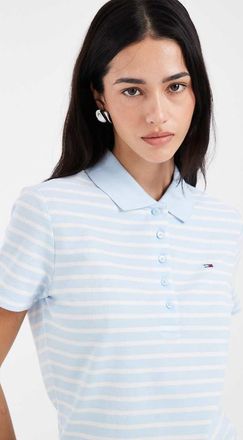 Tommy Jeans Essential - Polo slim blu a righe