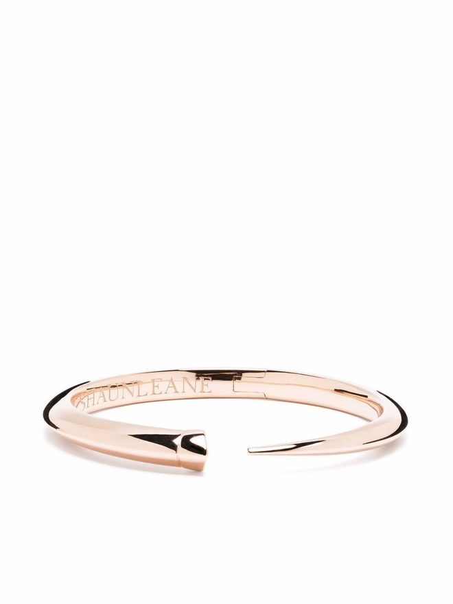 Tusk open bangle - women - Rose Gold Vermeil - M - Pink