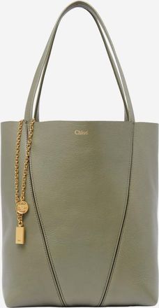 Chlo&eacute; Spin Tote Bag In Maroon Leather