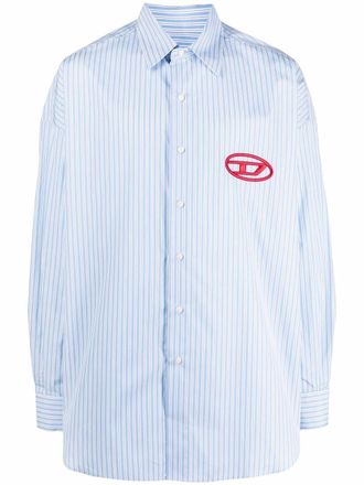 Diesel Camicia a righe con ricamo - Blu