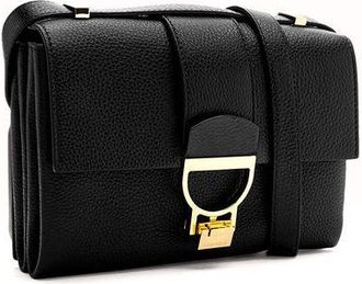 Coccinelle Womens Handbag Grained Leather Black Cowhide Bags - Handbags