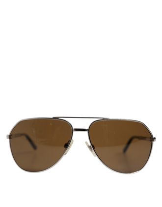 Dolce & Gabbana DG2073 Zilver Staal Klassieke Pilotenbril Bruin Glas