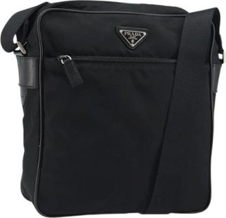 Prada Pre-owned Cross Body Bags, female, Black, Size: ONE SIZE Pre-owned Vintage Nylon Cross Body Bag