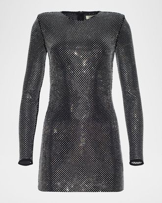 L'agence Harlynn Crystal Mini Dress