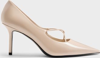 Charles & Keith Patent Crossover Pointed Pumps