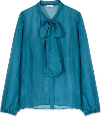 Oltre Overhemden, Dames, Blauw, XL, Shirts