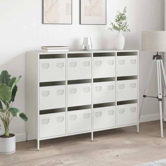 Berkfield Home Sideboard White 135x39x103.5 cm Cold-rolled Steel