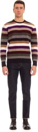 Drumohr Striped Lambswool Crewneck Sweater