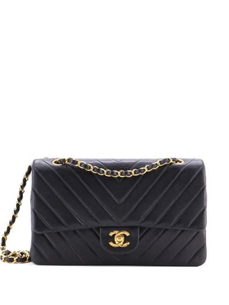 Chanel Classic Double Flap Bag Chevron Lambskin Medium schoudertas - Zwart