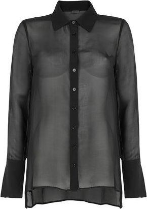 8 by YOOX SILK CHIFFON L/SLEEVE CHEMISIER