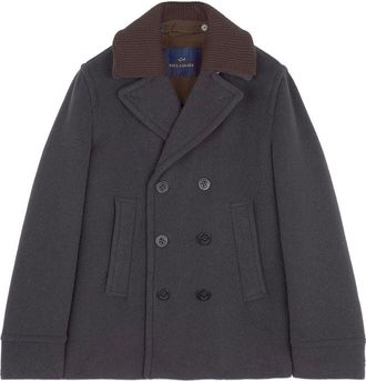 Paul & Shark Double-Breasted Ribbed-Collar Peacoat