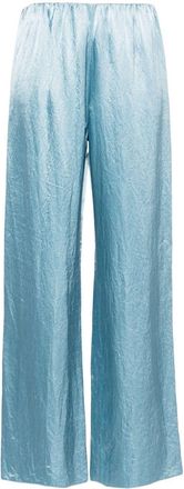 Nanushka straight-leg satin trousers - women - Polyester/Polyurethane/Polyurethane/Polyester - L - Blue