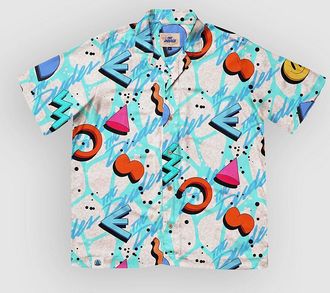 THE DUDES Squiggle Pattern Light Hawaiian Hemd patroon