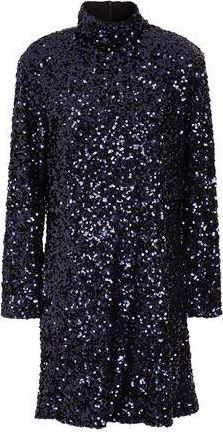 8 by YOOX SEQUIN ROLL-NECK MINI DRESS