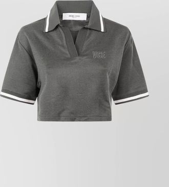 Golden Goose cropped cotton polo shirt