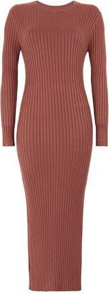 8 by YOOX RIB-KNIT L/SLEEVE MIDI DRESS