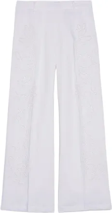 Ermanno Scervino Wide-Leg Trousers With Floral Cut-Out Embroidery
