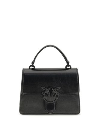 Pinko Womens Top-Handle Mini Handbag Love One Black Limousine Block Goatskin (hircus Goatskin) Shoulder Bags Colour