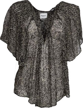 Isabel Marant Isabel Marant, Blouses, female, Black, Size: XS Printed Muslin Blouse