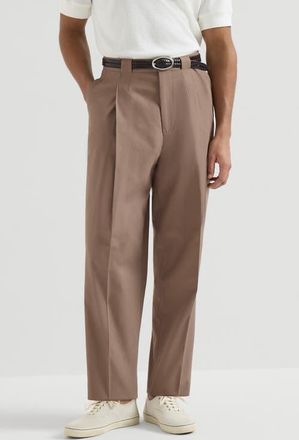 Brunello Cucinelli Cotton twill trousers in Hazelnut at Nordstrom, Size 50 It