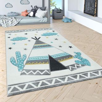 Paco Home Tappeto Bambini Cameretta Colori Pastello Moderni Motivi Graziosi Effetto 3D 160x230 cm, Crema - Paco Home