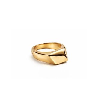 Adiba Eclipse Stainless Steel Chunky Ring in Gold at Nordstrom, Size 7