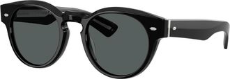 Oliver Peoples Hayton 18k - unisex - Zonnebrillen - Zwart - 49 MM - Accessoires