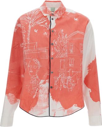Rohka Artistic Cropped Cotton Shirt with Pointed Collar and Buttoned Cuffs